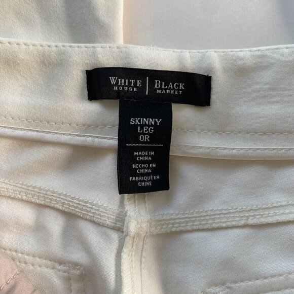 White House Black Market White Skinny Leg Stretch Pants, Size OR/XS #272 - Picture 9 of 12